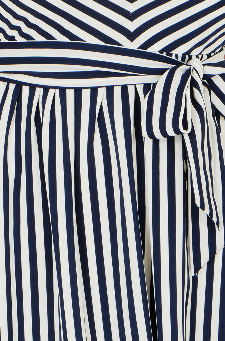 Yumi Navy Stripe Midi Sun Dress