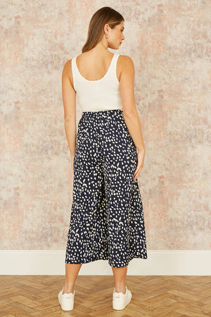 Yumi Navy Dash Print Culottes