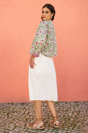 Yumi Pink Floral Reversible Cotton Quilted Jacket