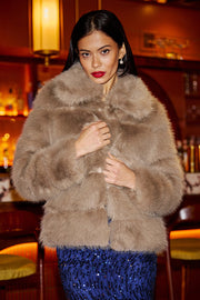 Yumi Coffee Luxe Faur Fur Coat