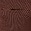 Yumi Brown Bardot Knitted Fitted Midi Dress