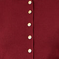 Yumi Burgundy Knitted Fitted Button Down Peplum Cardigan