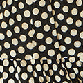 Yumi Black Velvet Spot Print Twist Knot Waist Midi Dress