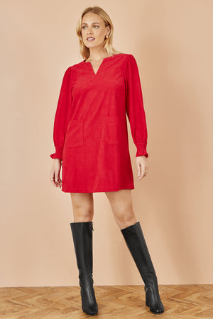 Yumi Red Cord Tunic With Ruched Sleeve