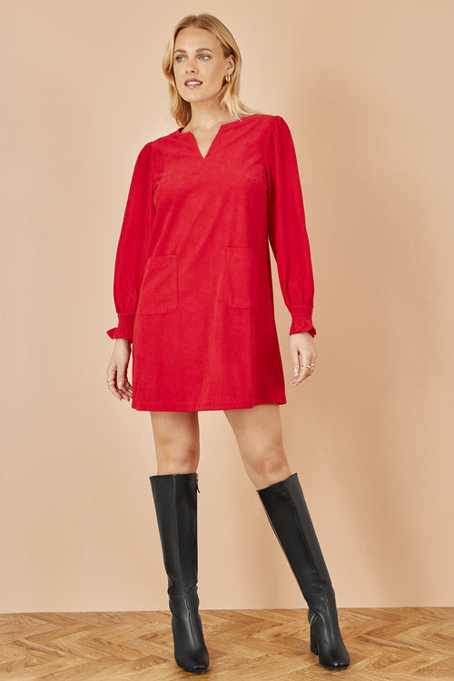 Yumi Red Cord Tunic With Ruched Sleeve