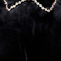 Yumi Black Long Sleeve Velvet Tunic With Diamante Collar
