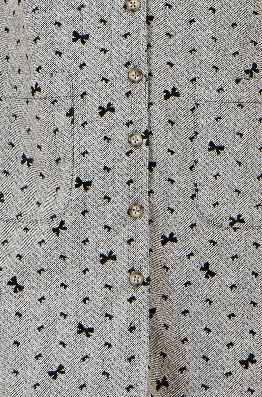 Yumi Grey Bow Print Pinafore Dress With Button Up