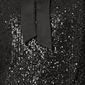 Yumi Black Sequin Pussy Bow Top
