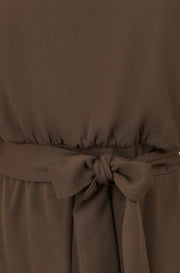Yumi Brown Batwing Stretch Jumpsuit