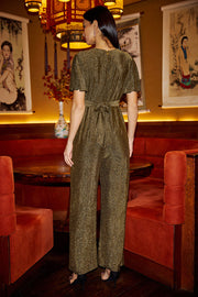 Yumi Gold Sparkle Stretch Jumpsuit
