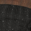 Yumi Black Sparkle Print Mesh Stretch Fitted Top