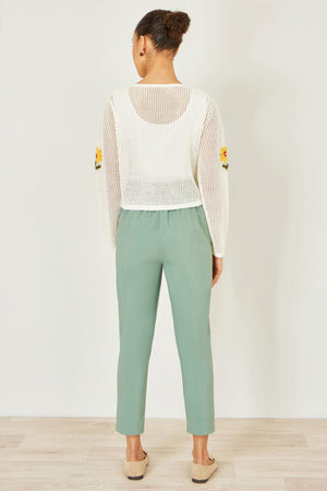 Yumi Ivory Crochet Embroidered Flower Bolero