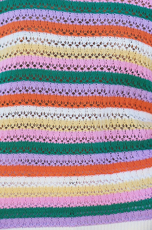 Yumi Multicolour Batwing Crochet Top