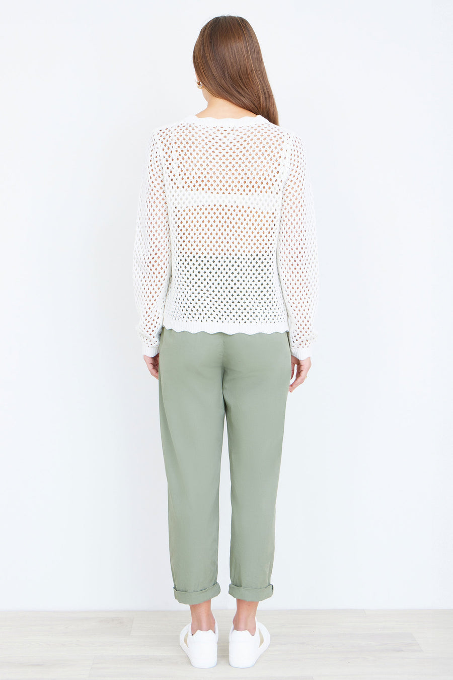Yumi White Flower Crochet Jumper
