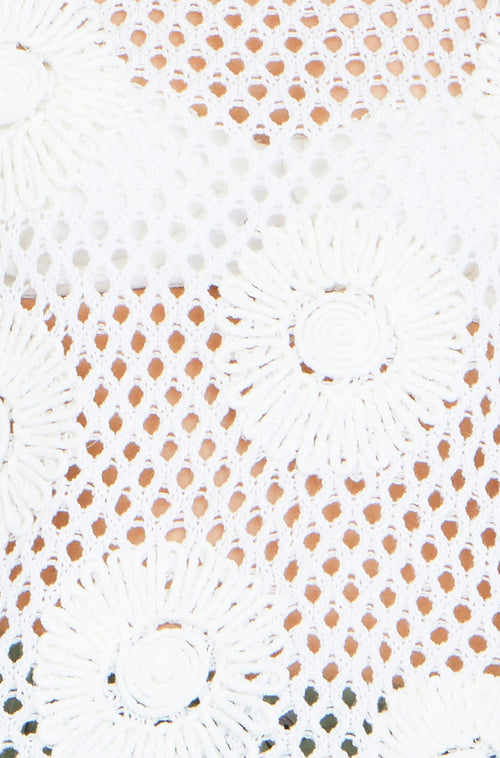 Yumi White Flower Crochet Jumper