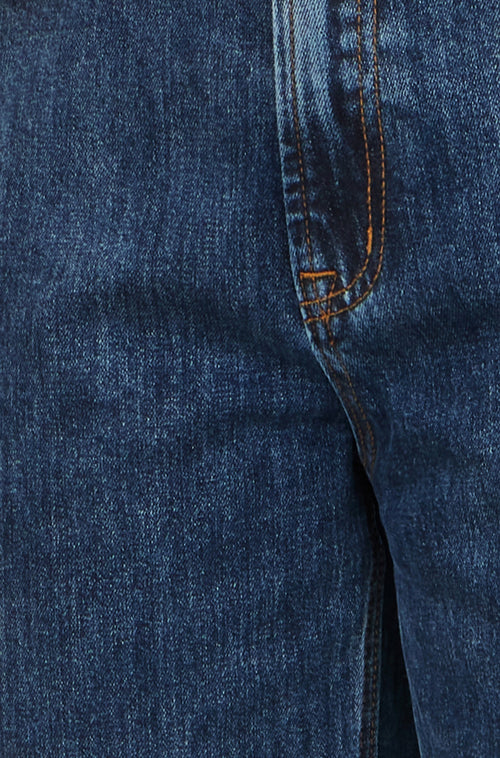 Yumi Blue Denim Barrel Relaxed Fit Jeans