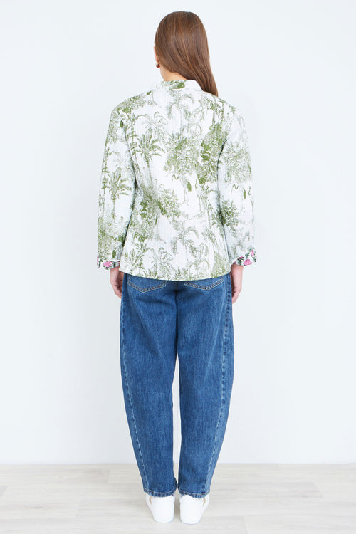 Yumi Green Reversible Cotton Quilted Jacket