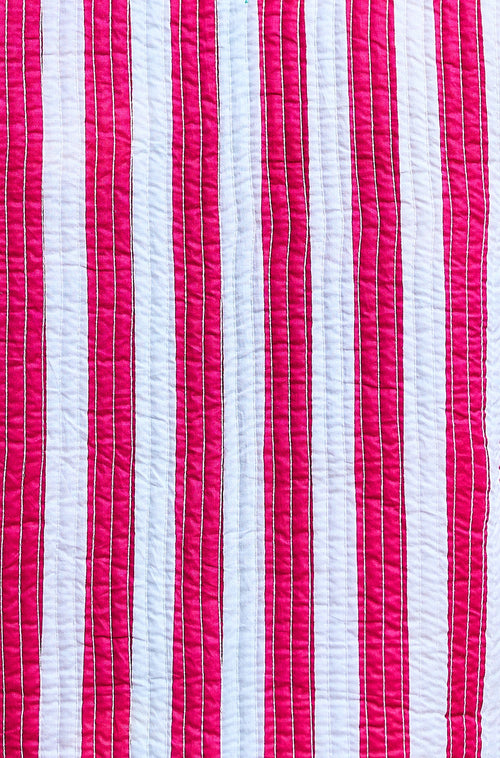 Yumi Multicolour Checked Cropped Reversible Cotton Quilted Jacket