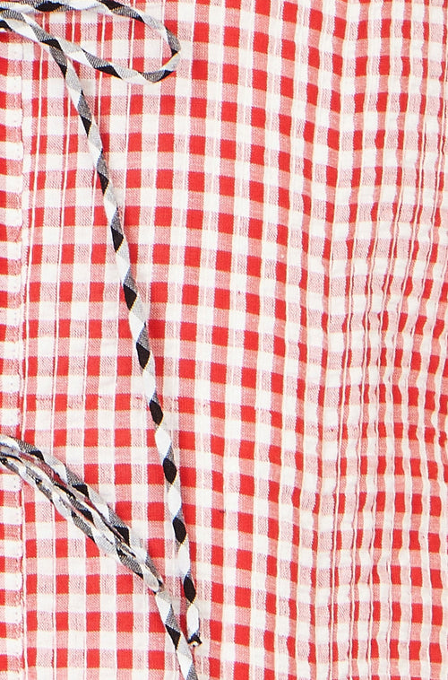 Yumi Black Gingham Reversible Cotton Tie Waistcoat