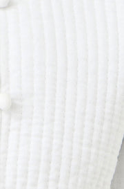 Yumi White Gingham Reversible Cotton Quilted Cropped Jacket