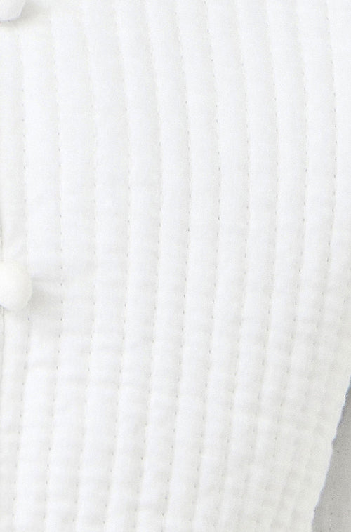 Yumi White Gingham Reversible Cotton Quilted Cropped Jacket