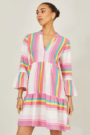 Yumi Multicolour Cotton Stripe Tunic
