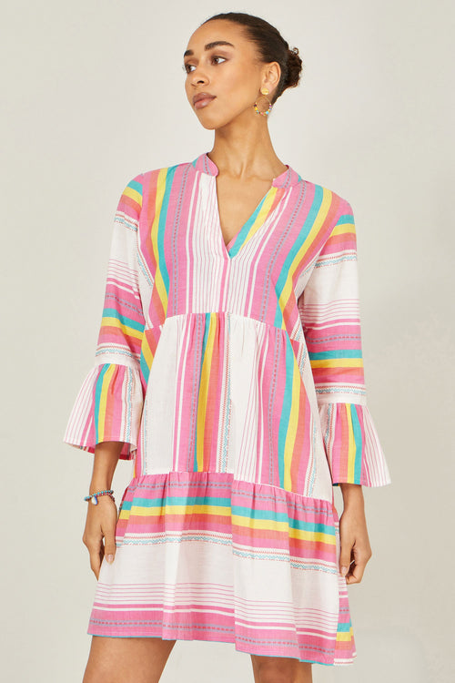 Yumi Multicolour Cotton Stripe Tunic