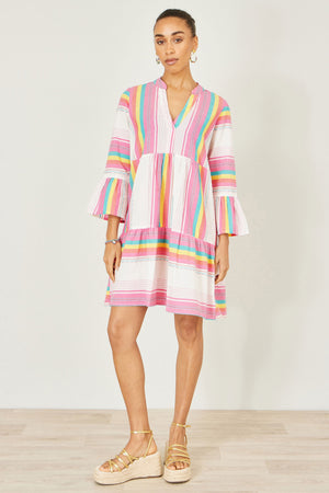 Yumi Multicolour Cotton Stripe Tunic