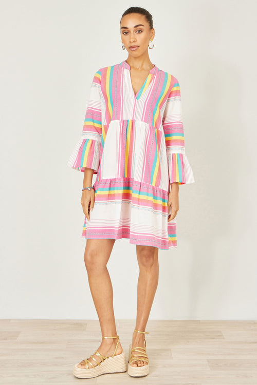 Yumi Multicolour Cotton Stripe Tunic