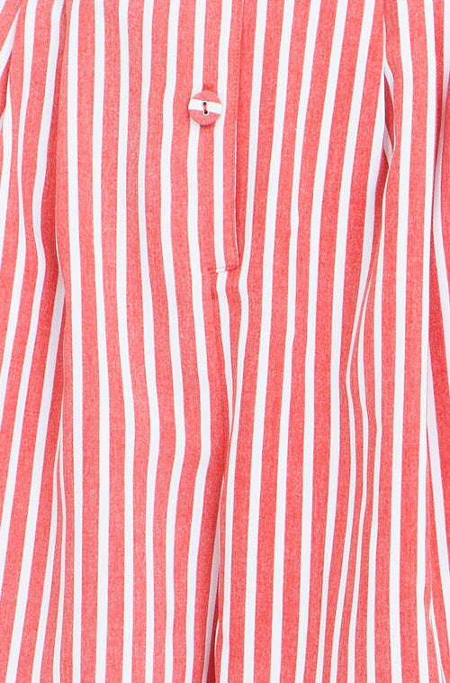 Yumi Red Stripe Retro Playsuit
