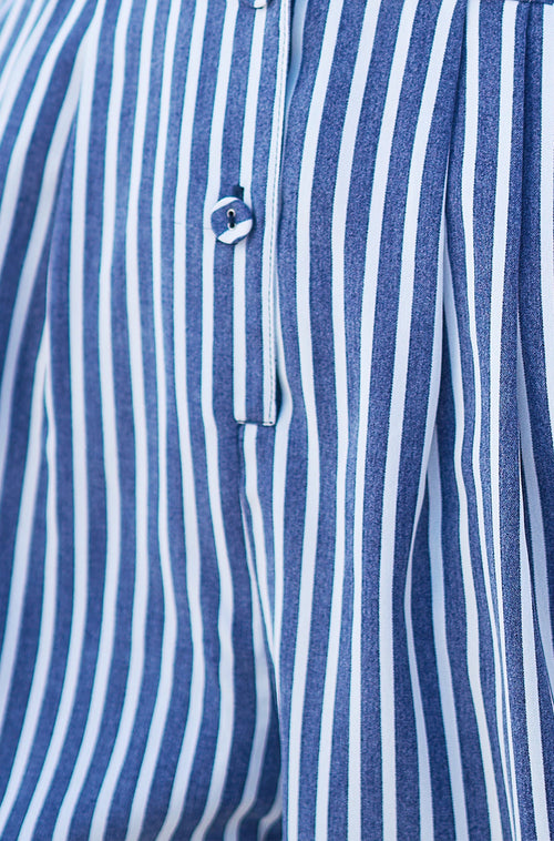 Yumi Blue Stripe Retro Playsuit