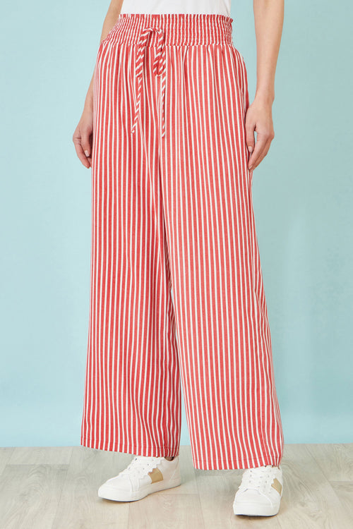 Yumi Red Stripe Relaxed Trousers
