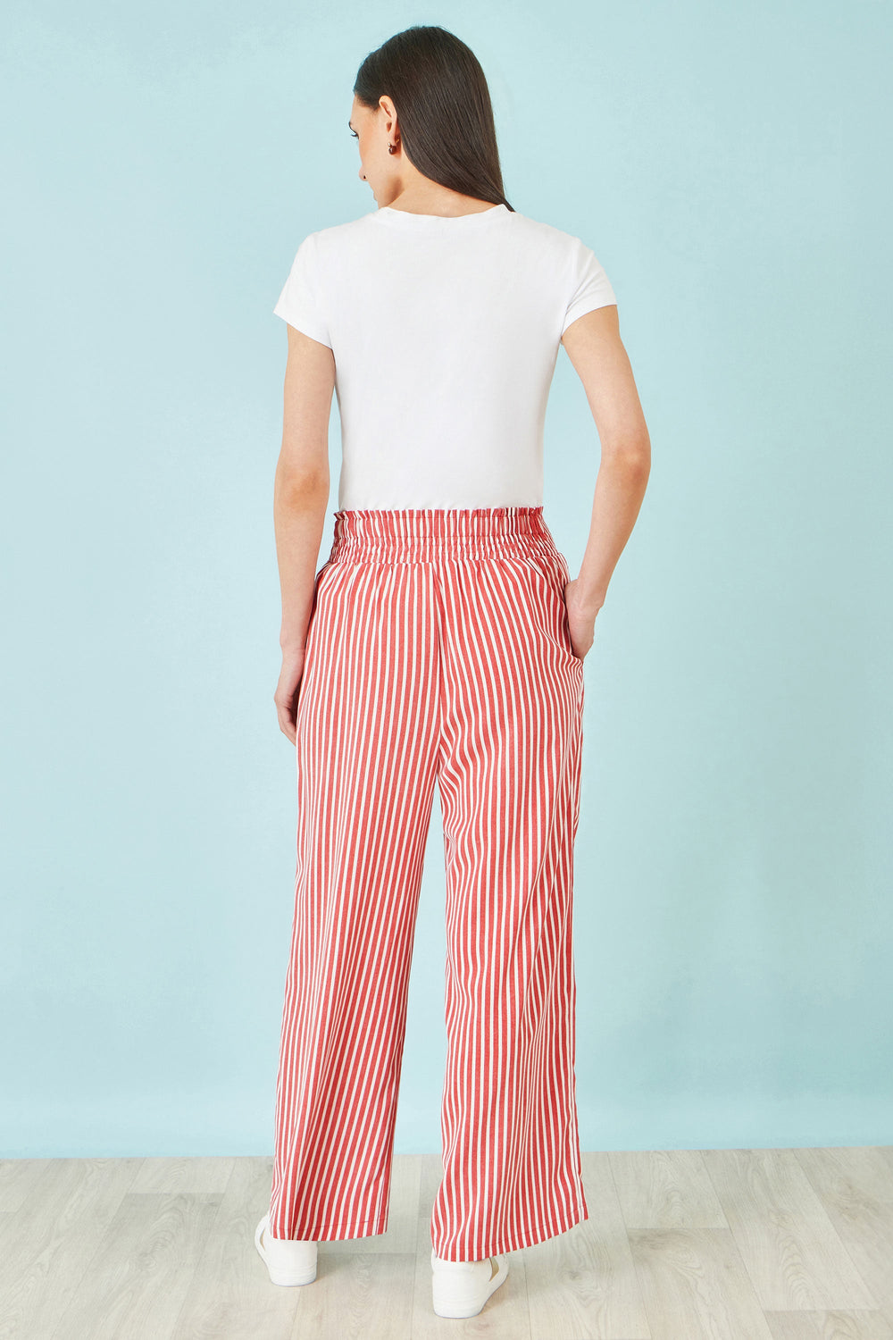 Yumi Red Stripe Relaxed Trousers