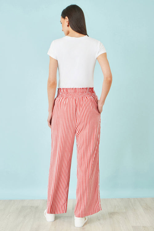 Yumi Red Stripe Relaxed Trousers