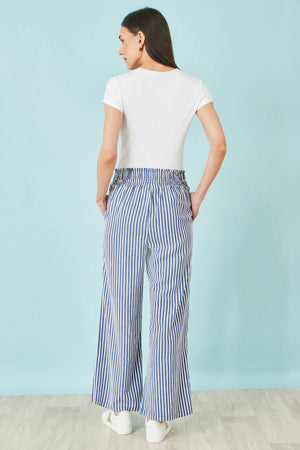 Yumi Blue Stripe Relaxed Trousers
