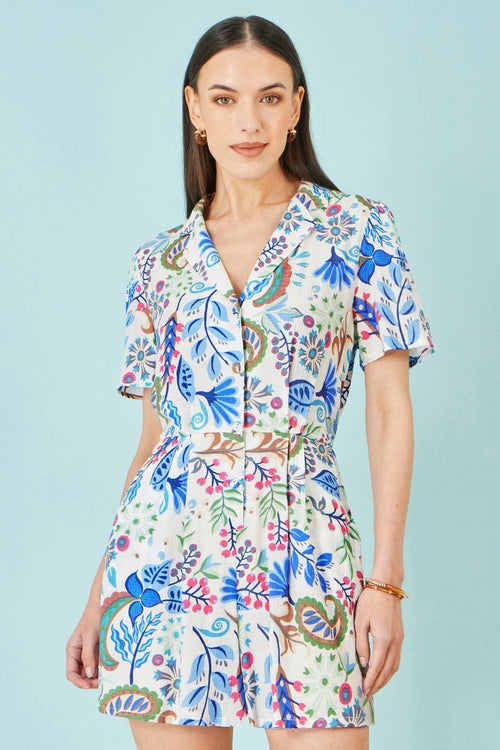 Yumi Multicolour Paisley Retro Print Playsuit