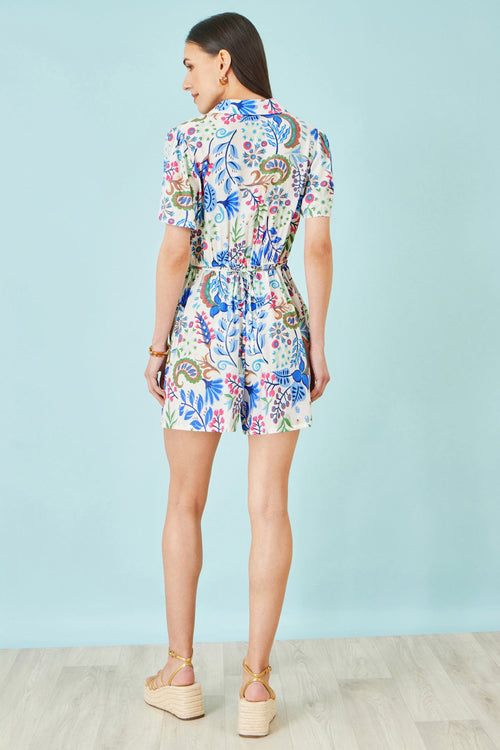 Yumi Multicolour Paisley Retro Print Playsuit