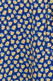 Yumi Navy Floral Midi Shirt Dress