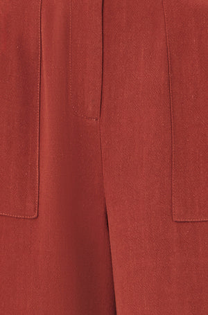 Yumi Brown Linen Mix Trousers