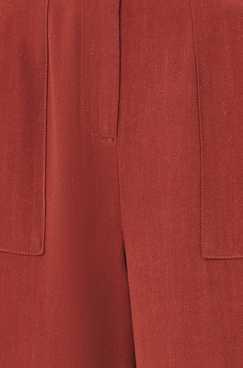 Yumi Brown Linen Mix Trousers