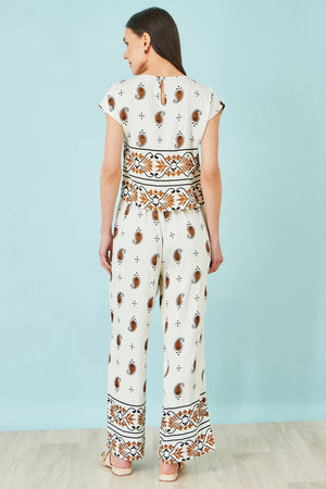 Yumi Ivory Viscose Paisley Top