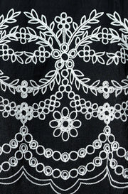 Yumi Black Embroidered Crop Top