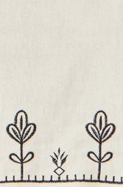 Yumi Ivory Linen Mix Embroirdered Top