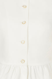 Yumi White Peplum Fitted Jacket