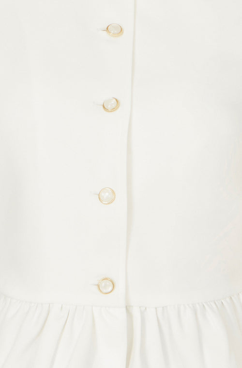 Yumi White Peplum Fitted Jacket