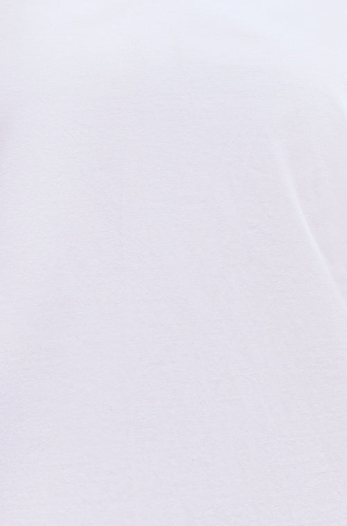 Yumi White Cotton Jersey T-Shirt With Lace Sleeves