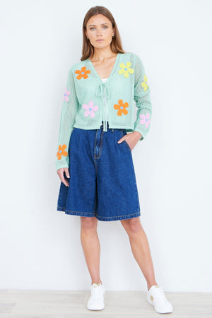 Yumi Blue Denim Wide Leg Shorts