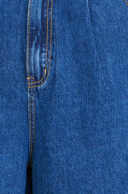 Yumi Blue Denim Wide Leg Shorts