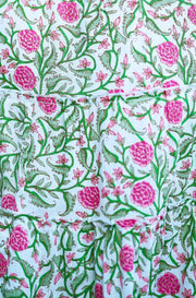 Yumi White Boho Print Cotton Floral Maxi Skirt