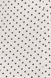 Yumi White Spot Print Wrap Tea Dress